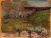 Olive Trees against a Mountainous Background - Edgar Degas