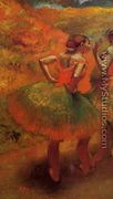 Two Dancers in Green Skirts, Landscape Scenery - Edgar Degas