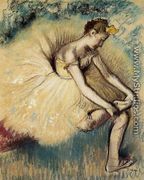 Dancer Putting on Her Slipper - Edgar Degas