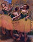 Three Dancers, Green Blouses - Edgar Degas