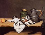 Still Life with Green Pot and Pewter Jug - Paul Cezanne