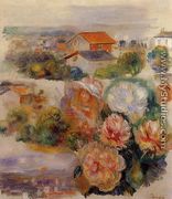 Landscape, Flowers and Little Girl - Pierre Auguste Renoir
