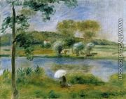 Landscape: Banks of the River - Pierre Auguste Renoir