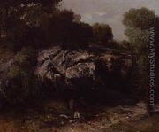 Rocky Landscape with Figure - Gustave Courbet