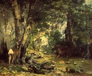 The Shelter of the Roe Deer at the Stream of Plaisir-Fontaine, Doubs - Gustave Courbet