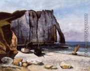 The Cliff at Etretat, the Porte d'Avale - Gustave Courbet