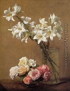 Roses and Lilies - Ignace Henri Jean Fantin-Latour