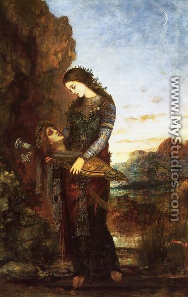 Young Thracian Woman Carrying the Head of Orpheus - Gustave Moreau