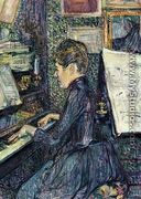 Mille. Dihau Playing the Piano - Henri De Toulouse-Lautrec