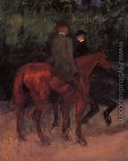 Man and Woman Riding through the Woods - Henri De Toulouse-Lautrec