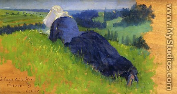 Peasant Woman Stretched out on the Grass - Henri Edmond Cross