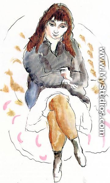 Young Woman Seated - Jules Pascin