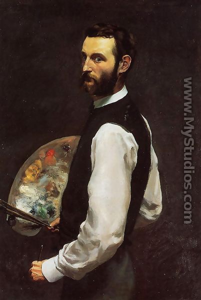 Self Portrait with Palette - Jean Frédéric Bazille