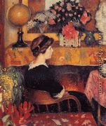 Madame Lemmen in a Flowery Interior - Georges Lemmen