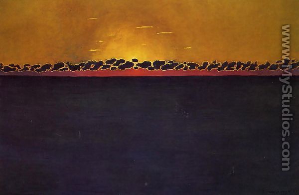 Sunset, Gray-Blue High Tide - Felix Edouard Vallotton