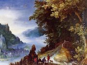 River Landscape with Resting Travellers - Jan The Elder Brueghel