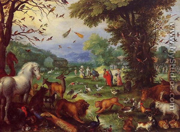 Landscape of Paradise and the Loading of the Animals in Noah