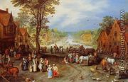 Village Street with Canal - Jan The Elder Brueghel