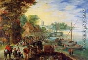 Fish Market on the Banks of the River - Jan The Elder Brueghel