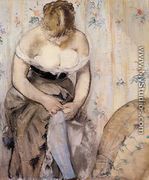 Woman Fastening Her Garter - Edouard Manet