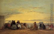 On the Beach, Sunset - Eugène Boudin