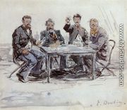 Drinkers on the Farm at Saint-Simeon - Eugène Boudin