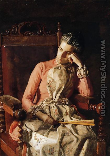 Portrait of Amelia C Van Buren - Thomas Cowperthwait Eakins
