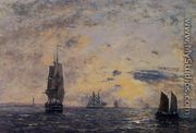 Seascape, Fishing Boats - Eugène Boudin