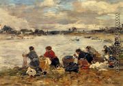 Laundresses on the Banks of the Touques VII - Eugène Boudin