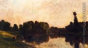 Daybreak, the Oise, Ile de Vaux - Charles-Francois Daubigny