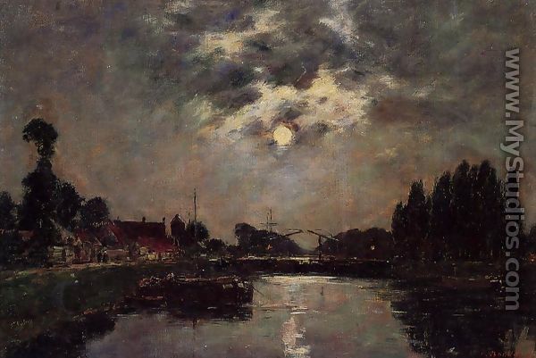 Saint-Valery-sur-Somme, Moonrise over the Canal - Eugène Boudin