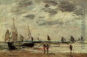 Berck, Jetty and Sailing Boats at Low Tide - Eugène Boudin