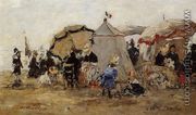 Woman and Children on the Beach at Trouville I - Eugène Boudin
