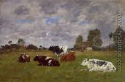 Cows in a Pasture - Eugène Boudin