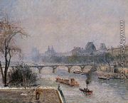 The Louvre - Morning, Snow Effect - Camille Pissarro