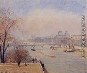 The Louvre - March Mist - Camille Pissarro