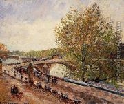 The Pont Royal - Grey Weather, Afternoon, Spring - Camille Pissarro