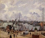 The Inner Harbor, Le Havre - Morning Sun, Rising Tide - Camille Pissarro