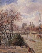 The Louvre, Gray Weather, Afternoon - Camille Pissarro