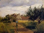 Entering a Village - Camille Pissarro