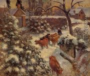 Snow Effect in Montfoucault - Camille Pissarro