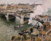 The Pont Boieldieu, Rouen: Damp Weather - Camille Pissarro