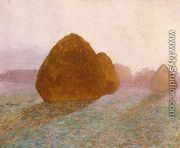 Haystack at Giverny, Normandy: Sun Dispelling Morning Mist - John Leslie Breck
