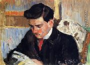 Portrait of Rodo Pissarro Reading - Camille Pissarro