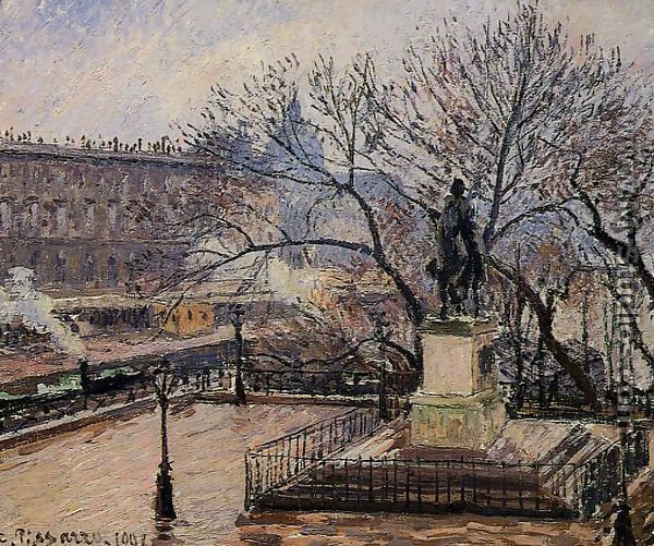 The Raised Tarrace of the Pont-Neuf and Statue of Henri IV - Camille Pissarro