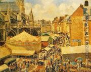 The Fair in Dieppe: Sunny Morning - Camille Pissarro