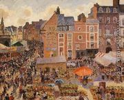 The Fair, Dieppe: Sunny Afternoon - Camille Pissarro