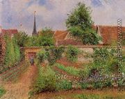 Vegetable Garden in Eragny, Overcast Sky, Morning - Camille Pissarro