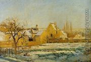 The Effect of Snow at l'Hermitage - Camille Pissarro