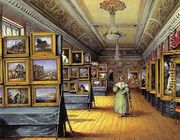 Interior of the Great Room at the Hotel du Chevald d'Or, Frankfurt A/M, Open for the Exhibition of Pictures, May 1835 - Mary Ellen Best
